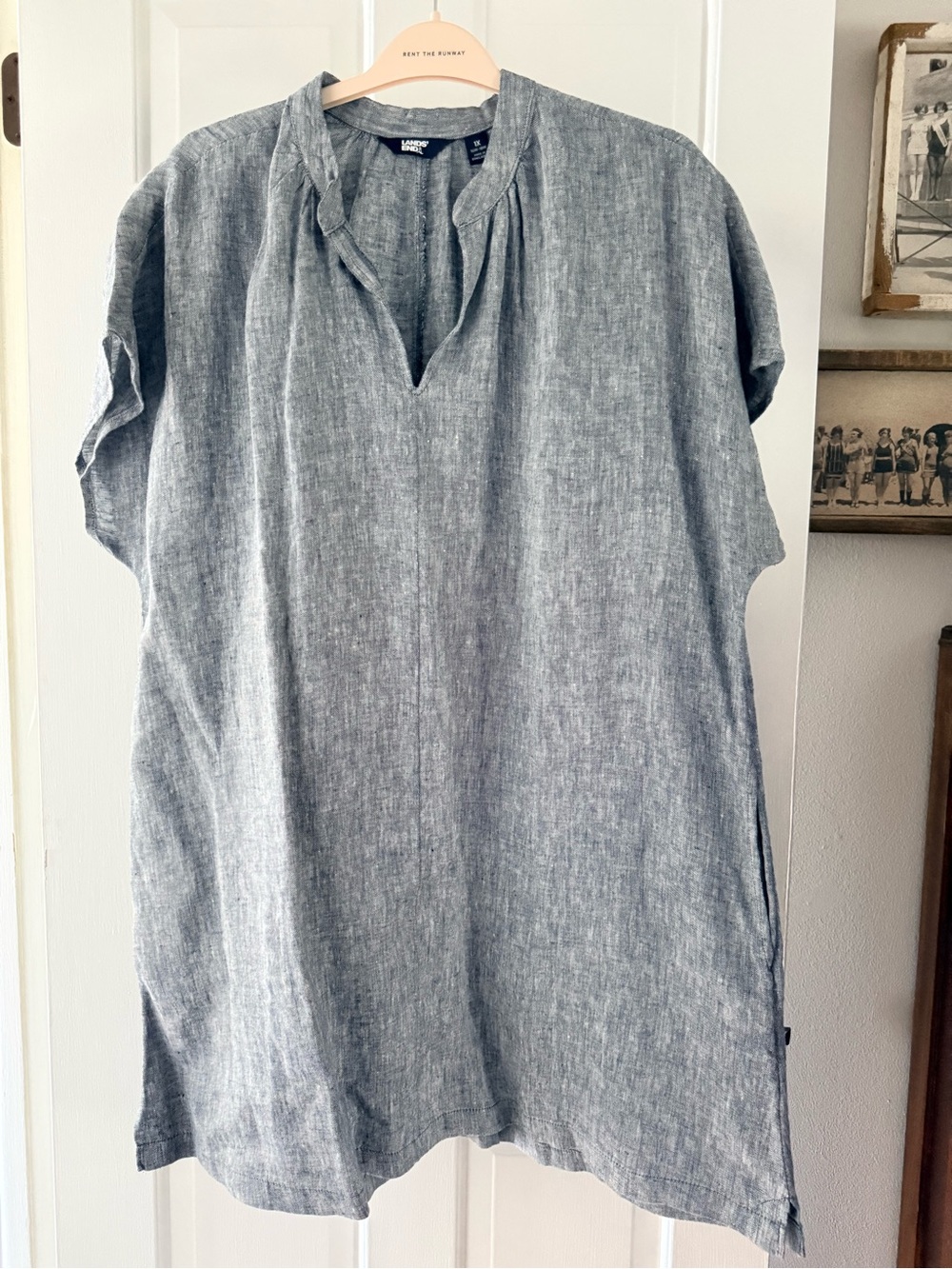 Lands End Blue/Gray Tunic Dress